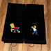 The Simpsons Bart & Homer Golf Towels 16x26 Black