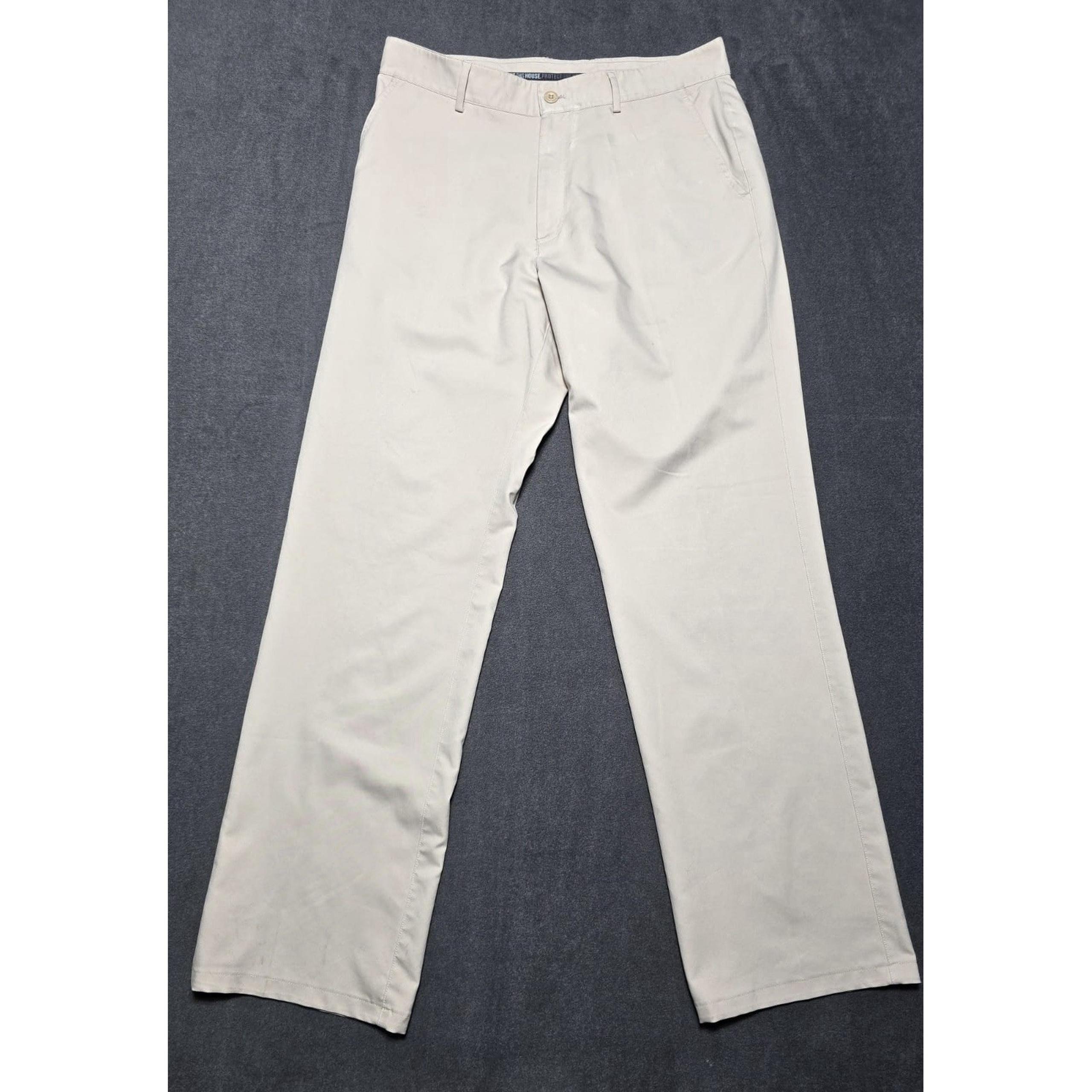 Under Armour Lightweight Performance Flat Chino Golf Pants Khaki Men's 34x32 EUC