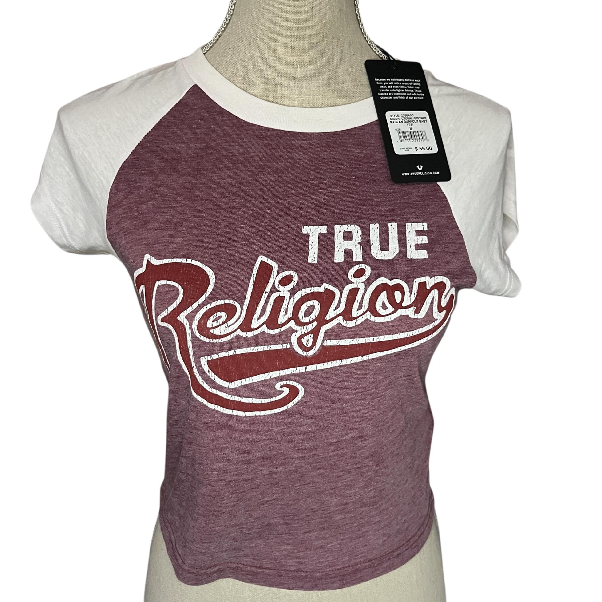 NWT True Religion Women’s Raglan T-shirt, size Small