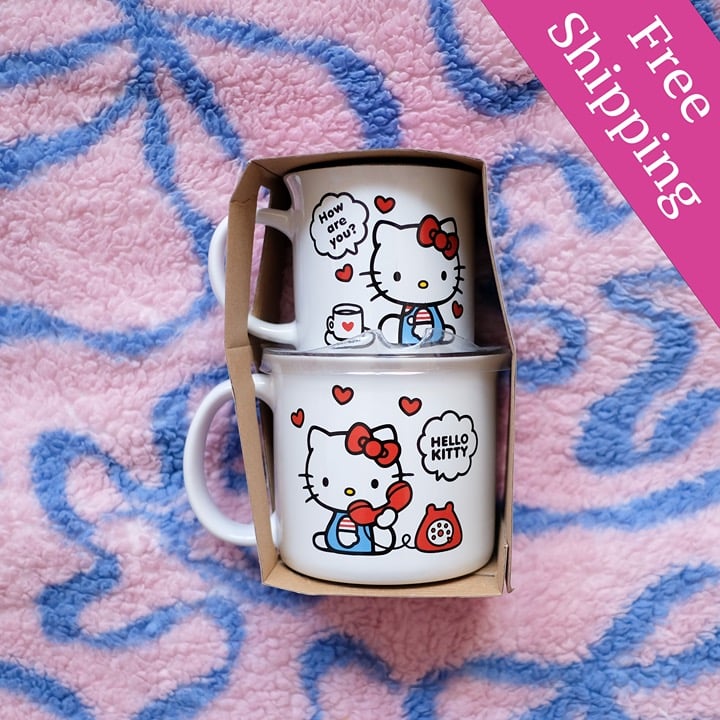 Hello Kitty - Valentines 2 piece Large and Small Mugs