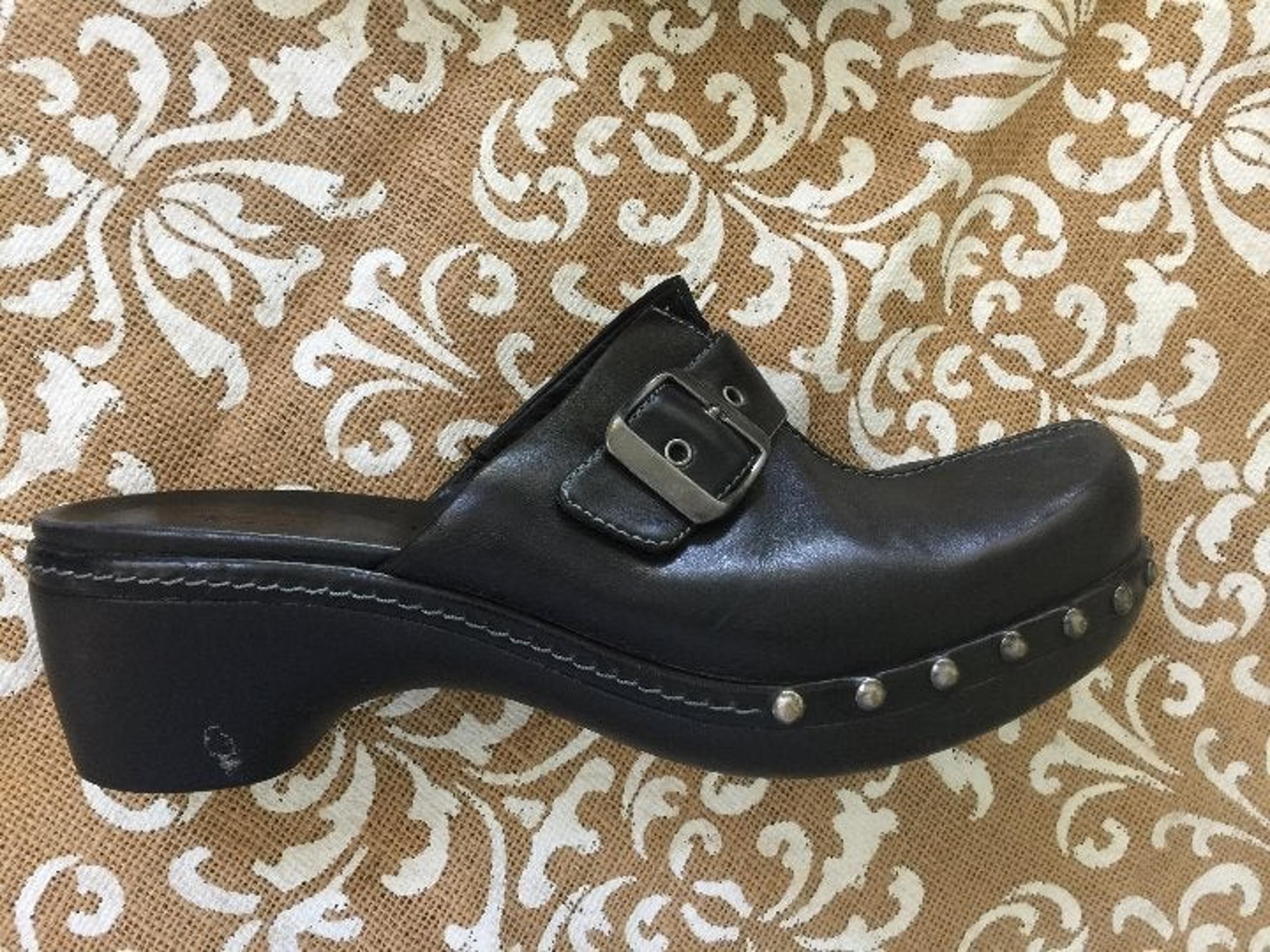 Ecco Black Leather Clog