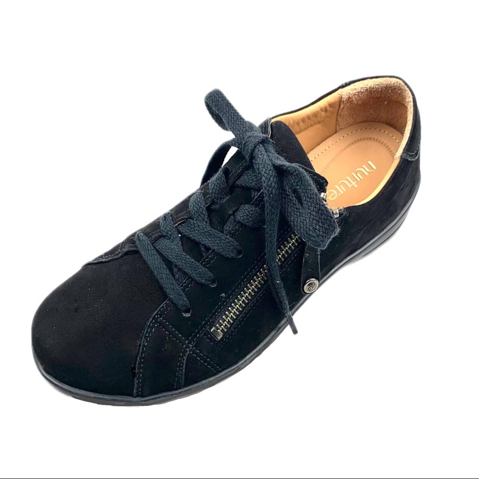 Nurture Women's “Colley” Black Suede Leather Lined Oxfords Size 6.5