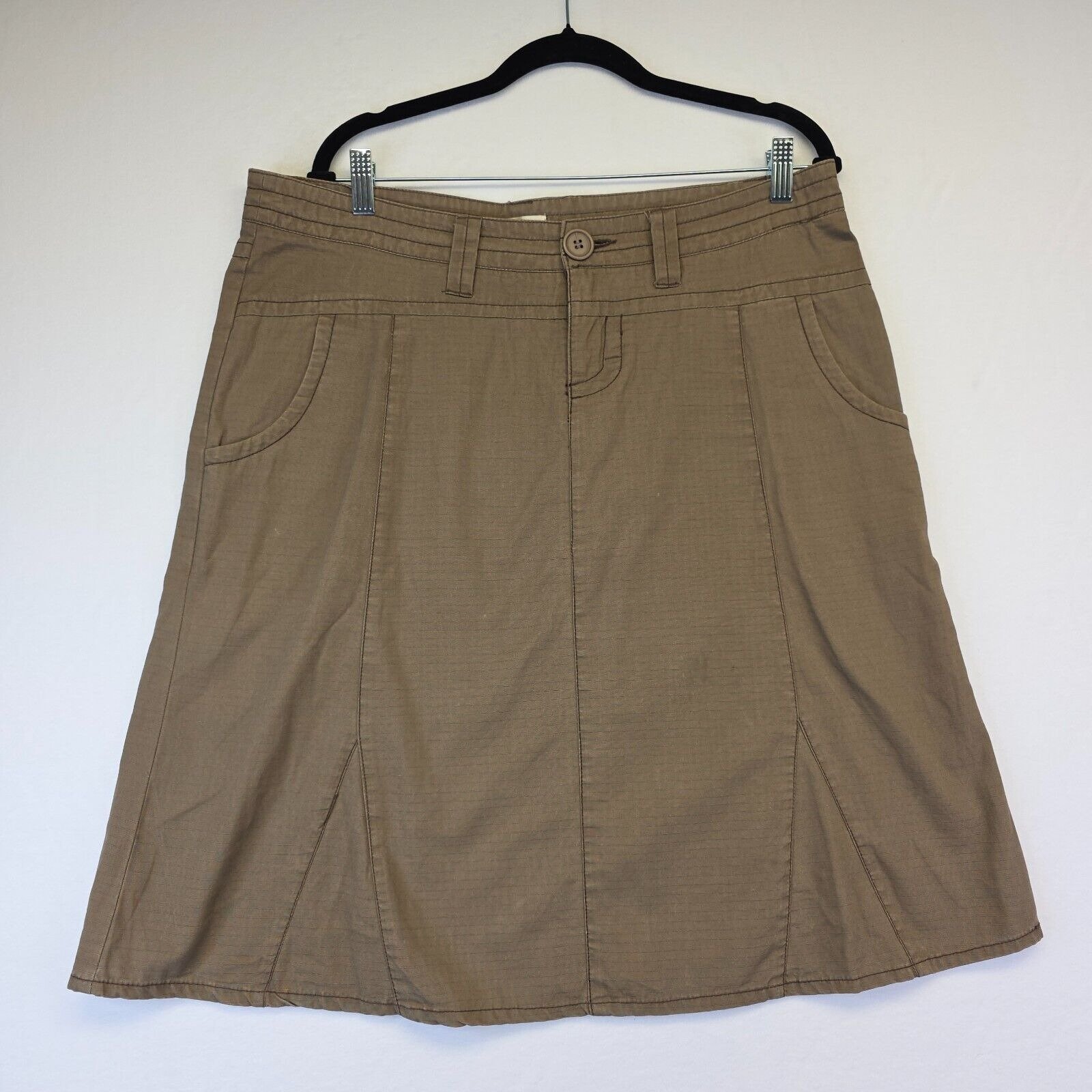 Vintage Maurices Skirt Womens 14 Brown A Line Ripstop Y2K Flowy Punk Short