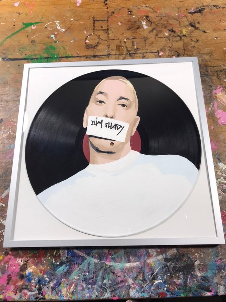 Eminem Slim Shady vinyl decord painting