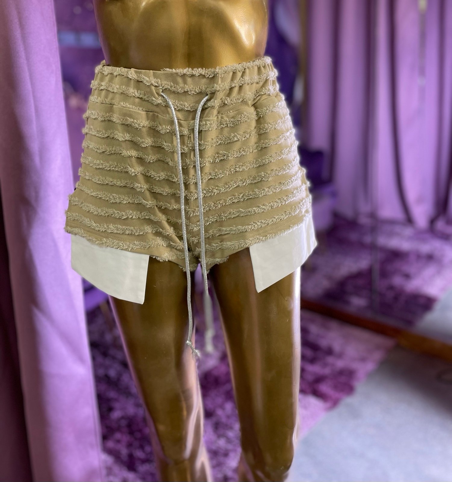 Nude Fuzzy Shorts (2XL)