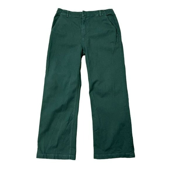 Reformation Lani Work Pants Forest Green High Rise shops Straight Legs Women's Size 31