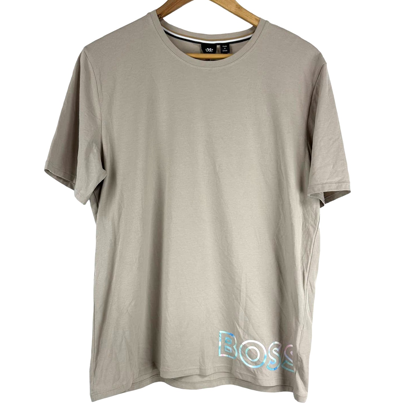 Hugo Boss NWT W22PF Pride Gray Tan Short Sleeve T-Shirt Men's Size M Cotton