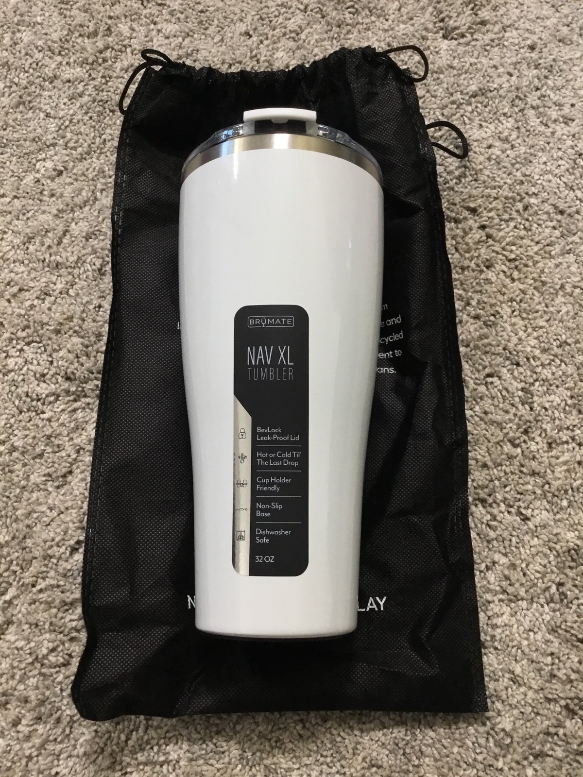 Brumate NAV XL Tumbler Ice White 32oz BevLock Lid
