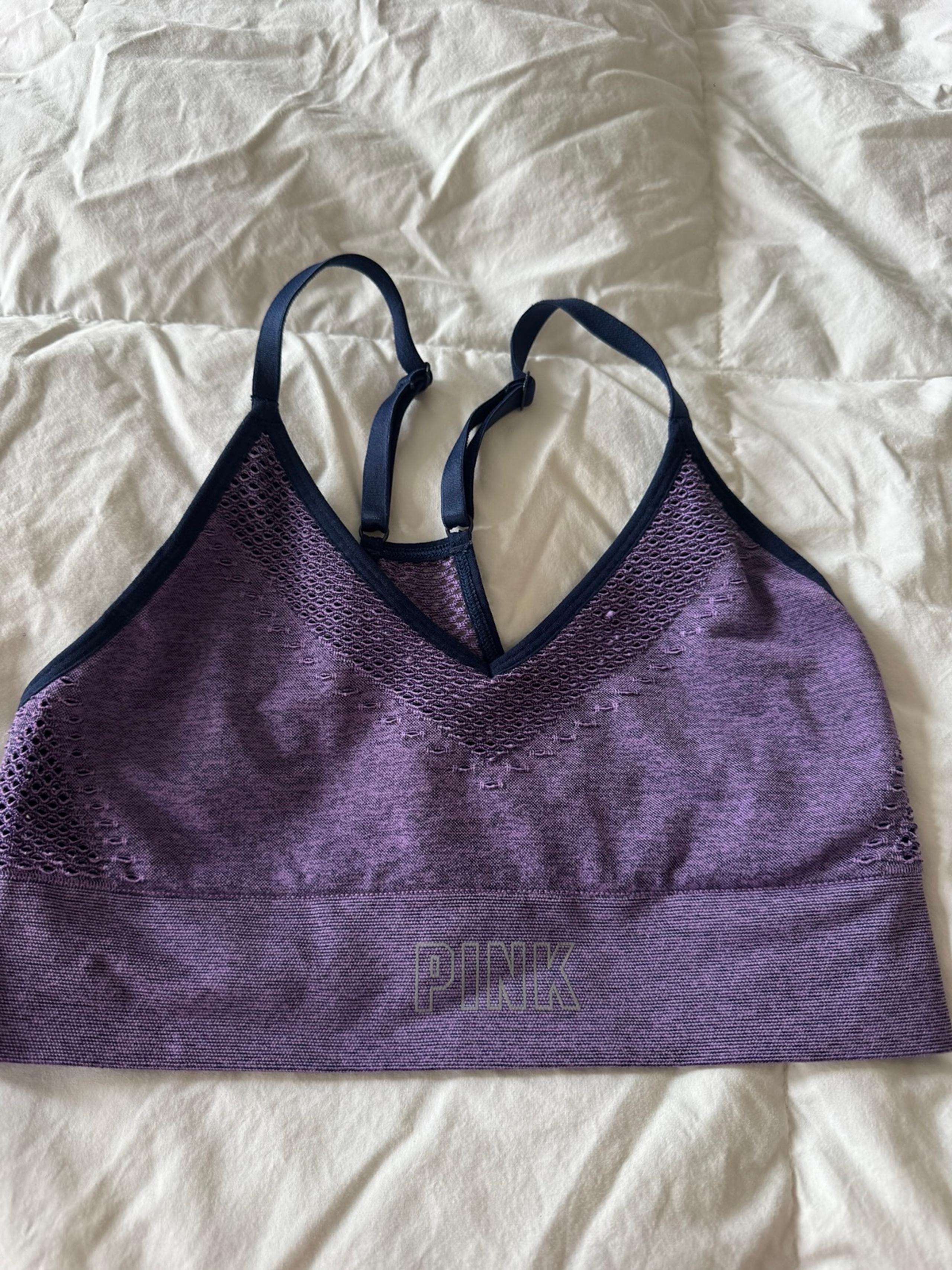 Victoria’s Secret PINK Active Sports Bra Small Seamless Lightly Lined PurpleVict