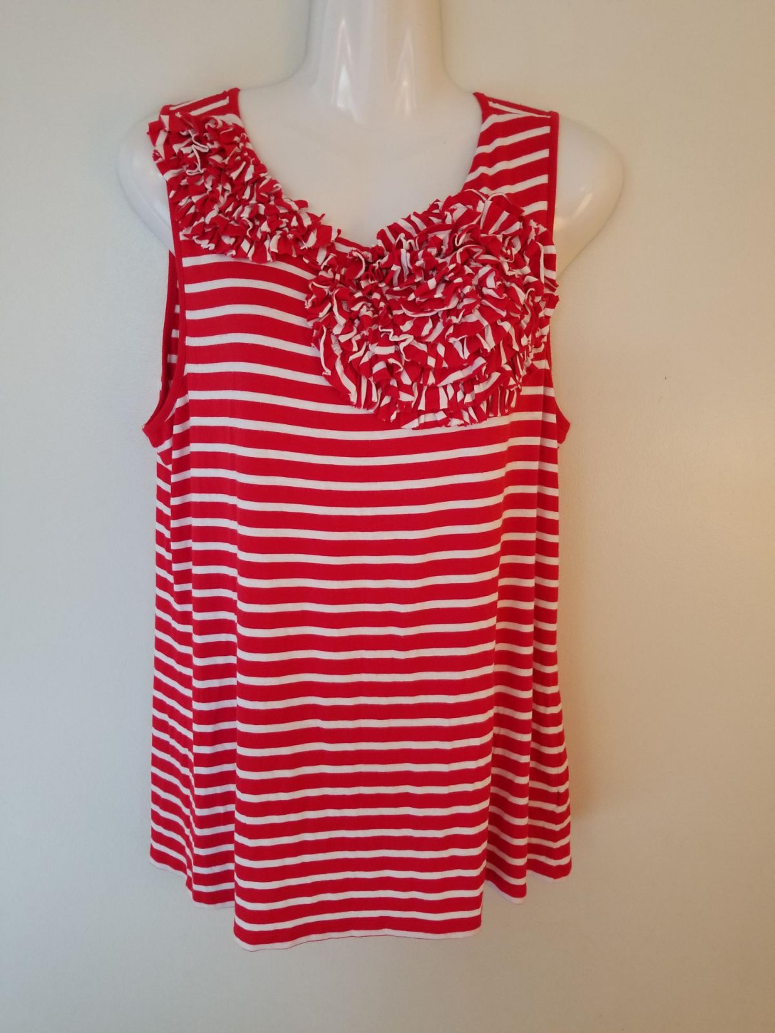 Liz Claiborne Red & White Top, XL