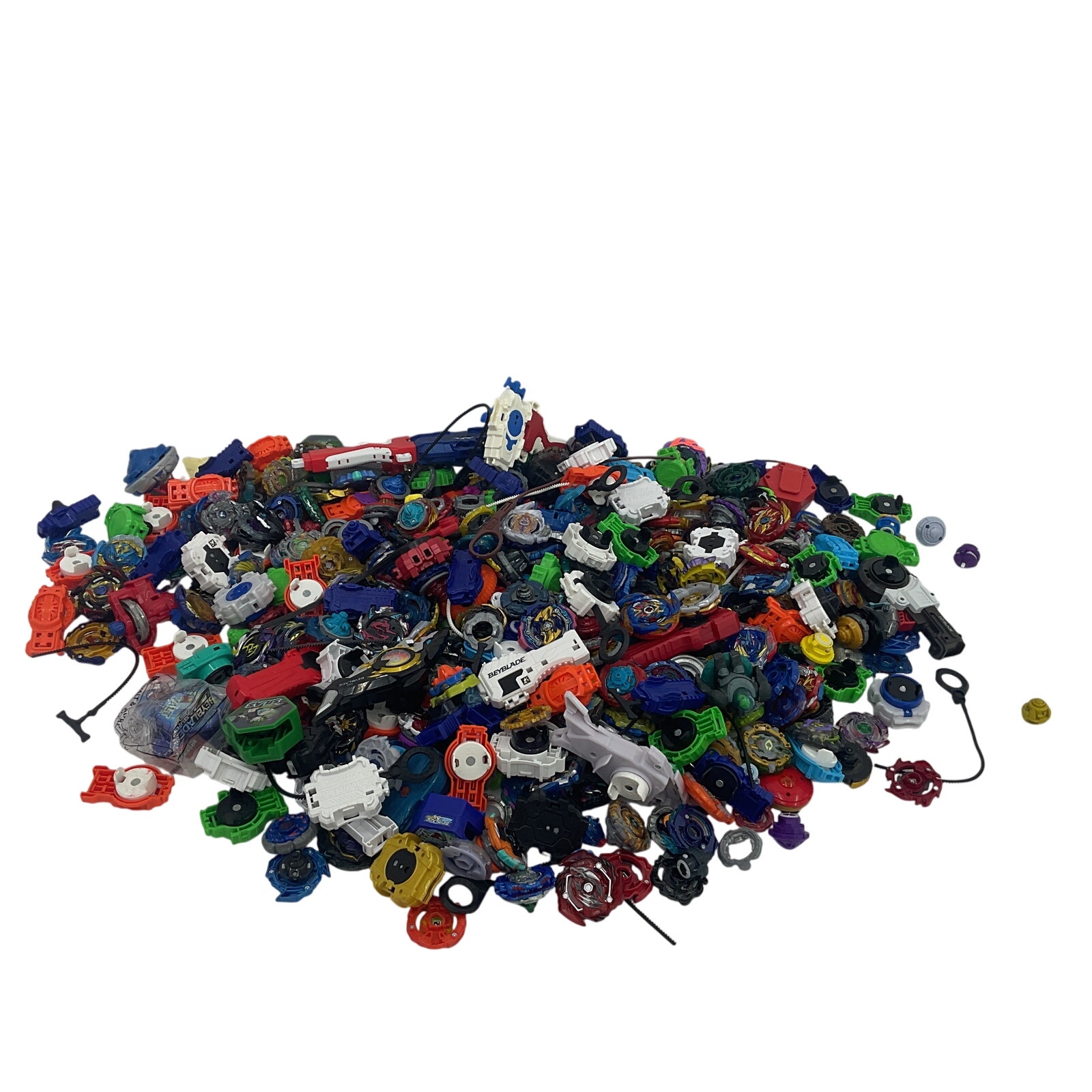 Preowned 24 lbs Beyblades Action Figure Collection LOT Toy Figures Parts Acc