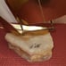 Vintage Brass Sailboat Nautical Art Sculpture Signed Marble Natural Stone Base