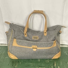 Nicole Miller NY Gray Canvas Weekender Carry-on Luggage Bag 20 X 10 Duffle Roll