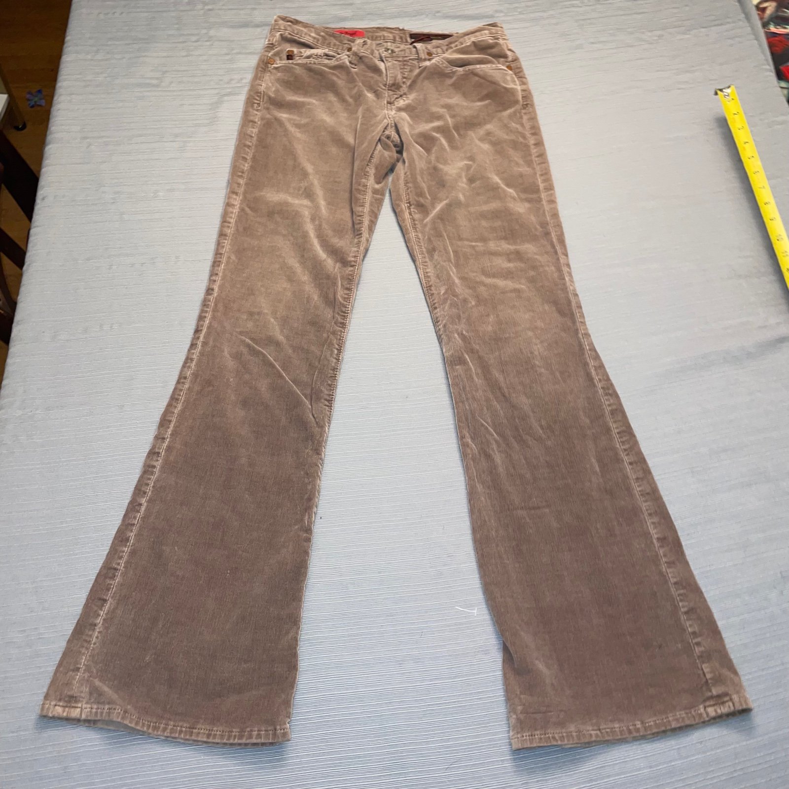 AG Adriano Goldschmied Beige/Tan Velvet The Angel Jeans 27 Regular