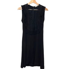 Sandro Paris Black Lace Front Sleeveless Mini Dress Size Small Womens