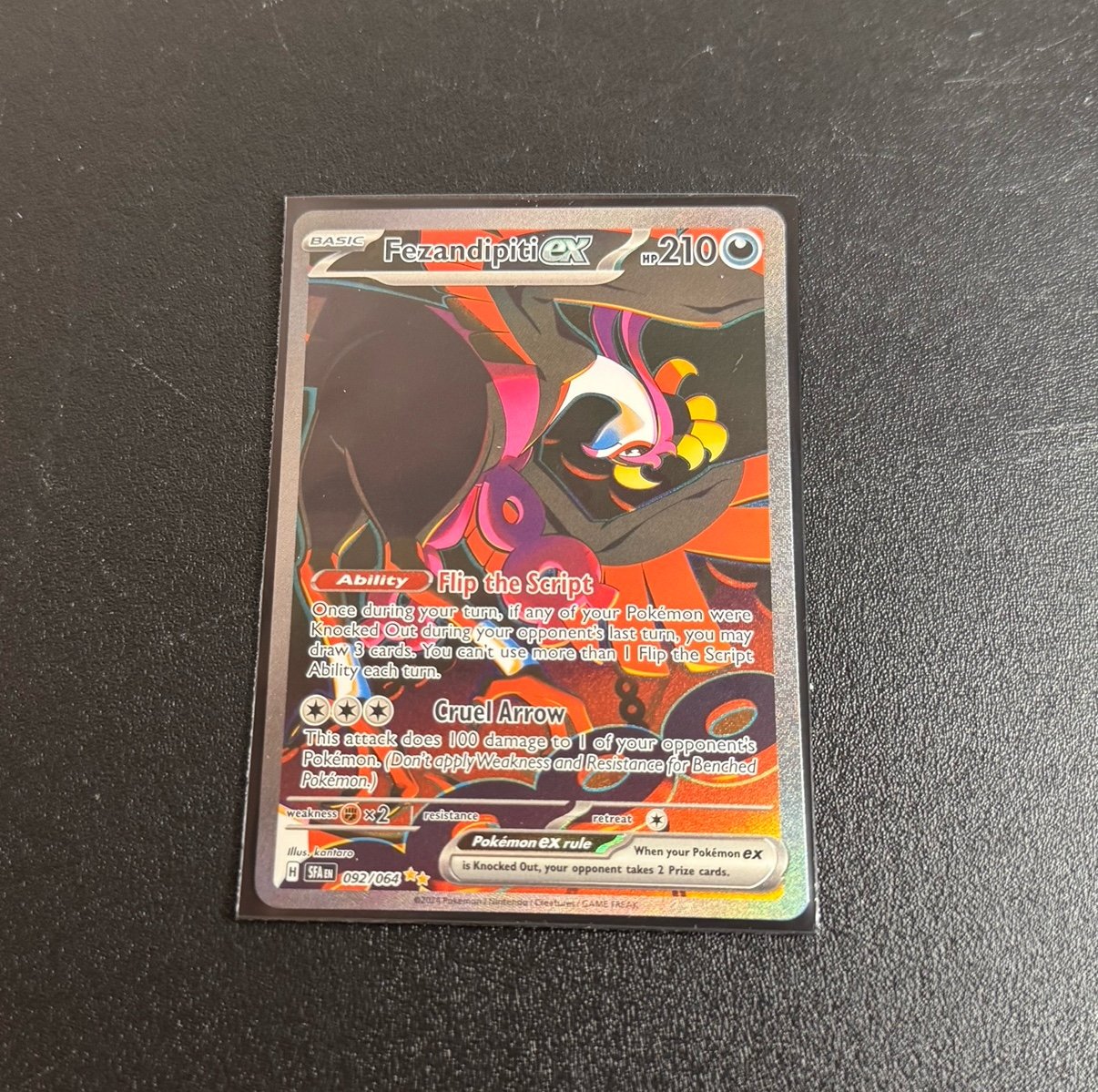 Pokemon Pokémon Fezandipiti EX SIR 092/064 card mint