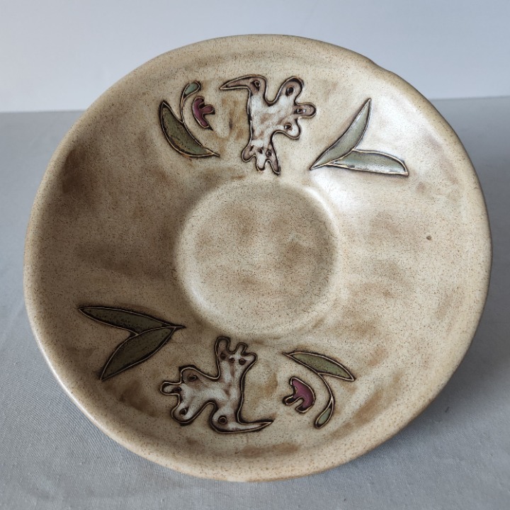 Design by Mara Mexico Pottery Stonewear Hummingbird Floral 20oz Bowl