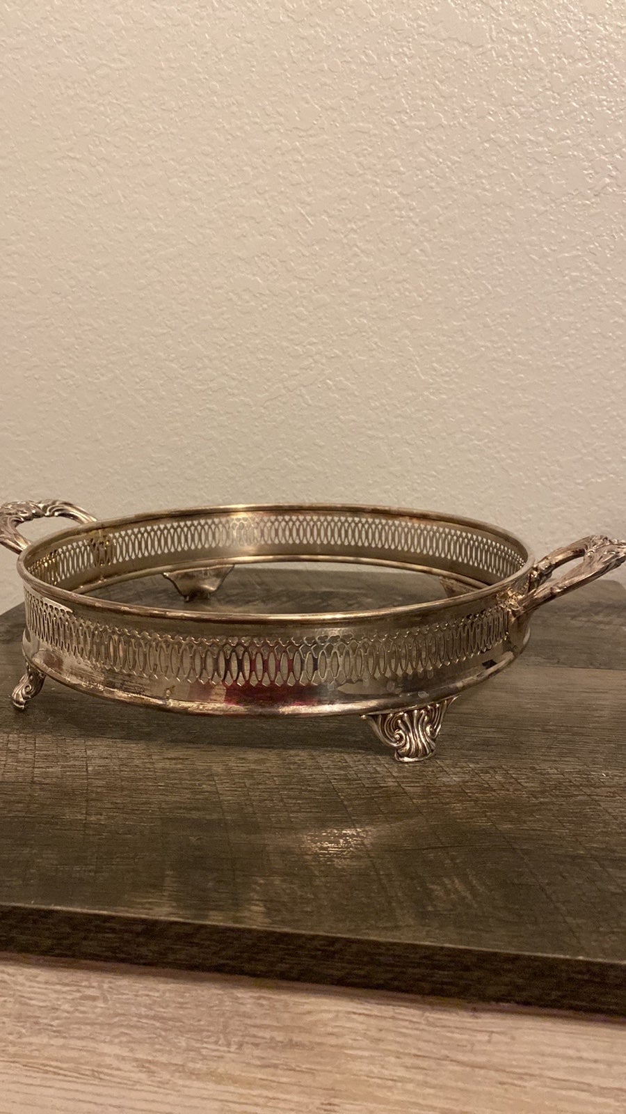 Vintage Fb Rogers Silver Plated Openwork Carved Casserole holder