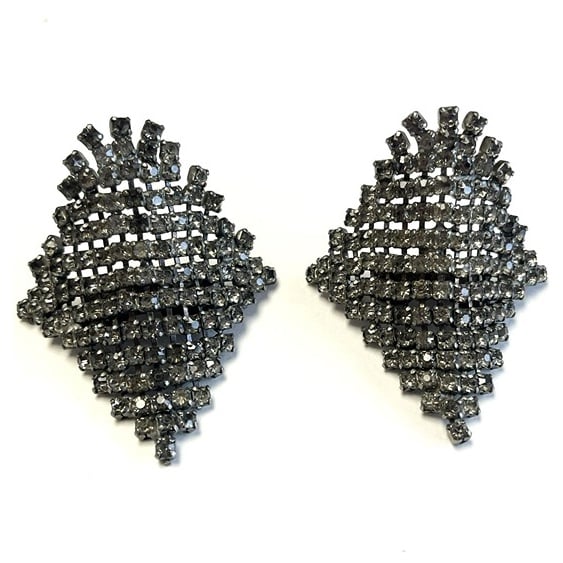Vintage Musi Rhinestone Silver Shoe Clips