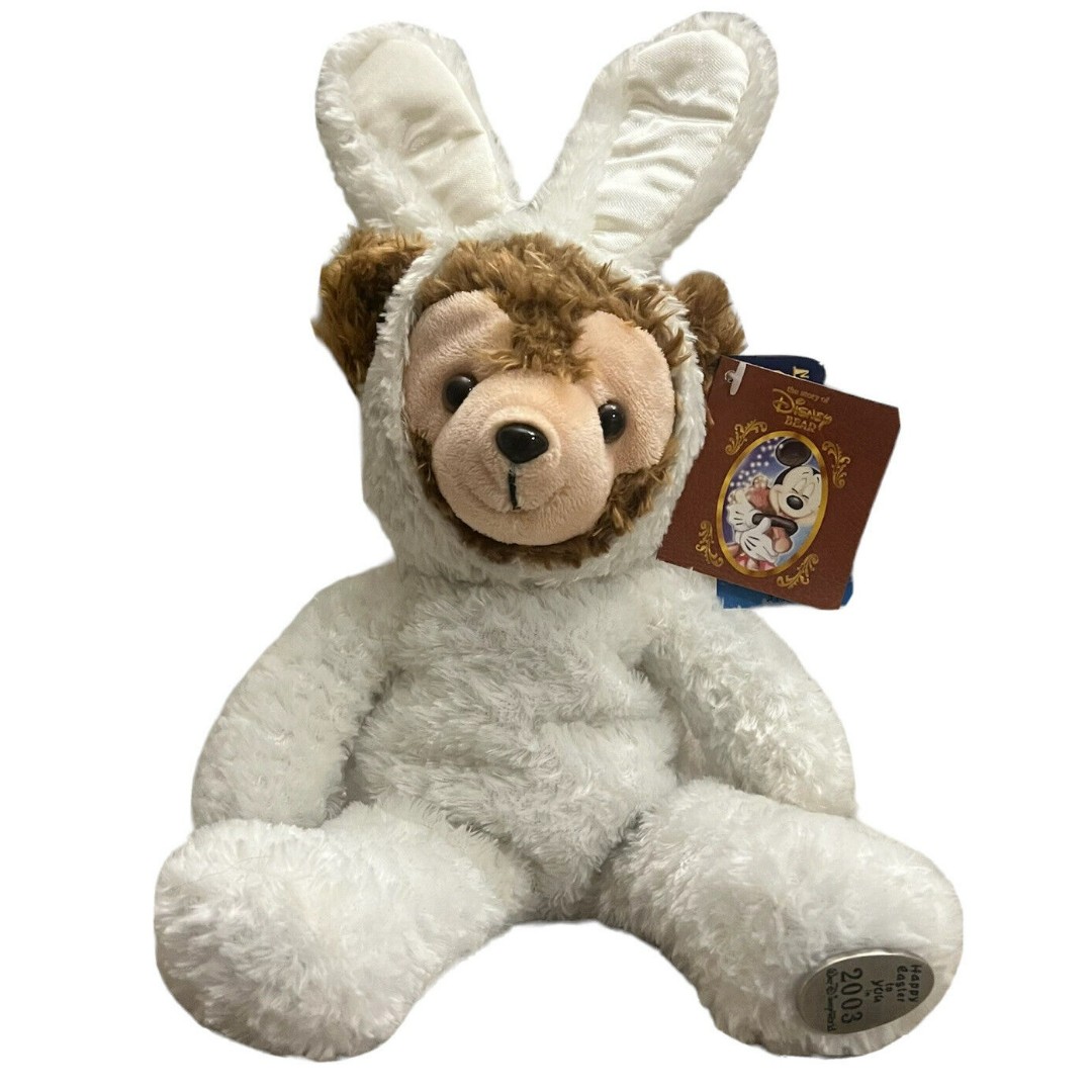 Disney Parks Hidden Mickey Pre-Duffy 13 White Plush Bear Easter Holiday 2003