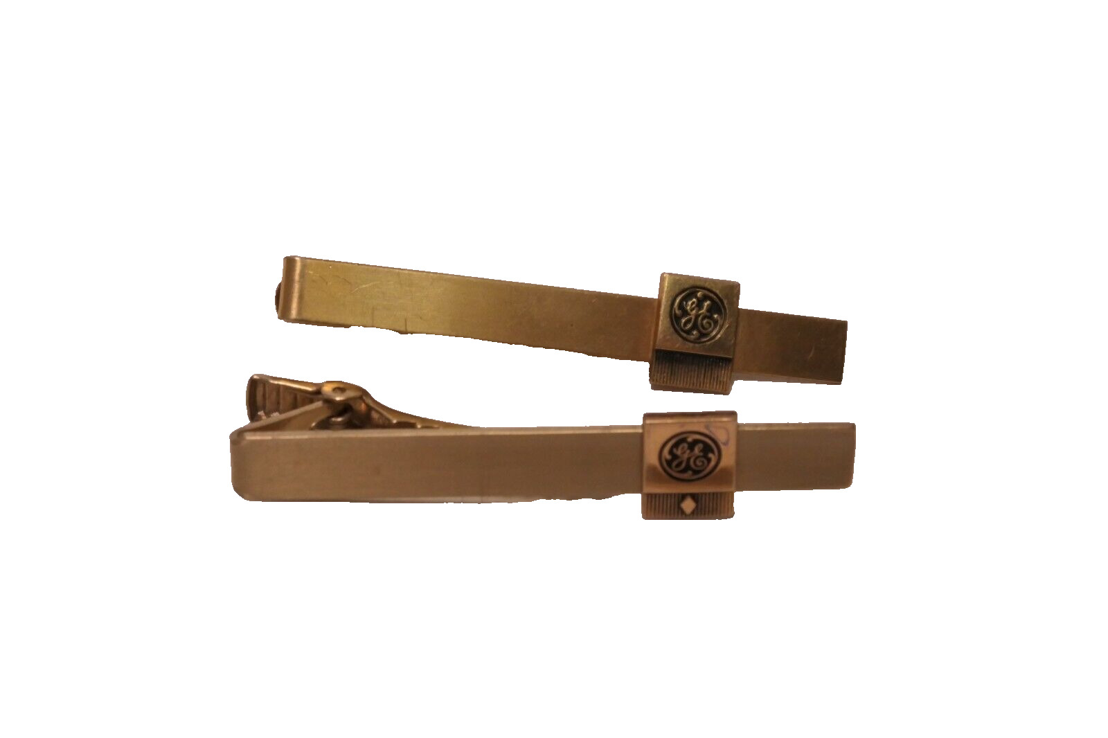 GE General Electric 12k Gold Filled Tie Clips Clasps Bar 2.5”