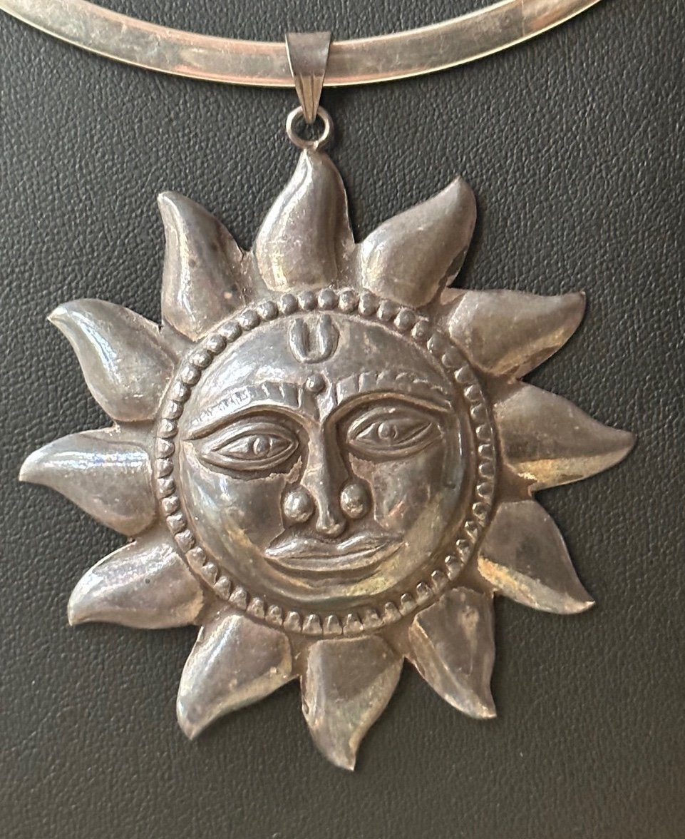 Vintage Sun sterling silver pendant