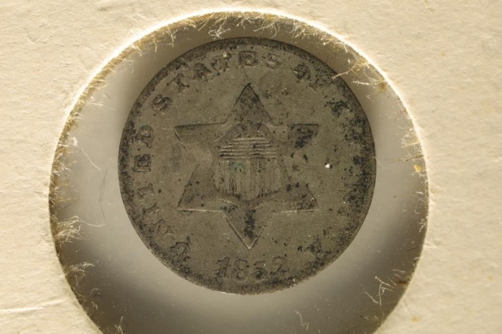 1852 SILVER THREE CENT PIECE VF/XF ORIGINAL & UNCLEANED