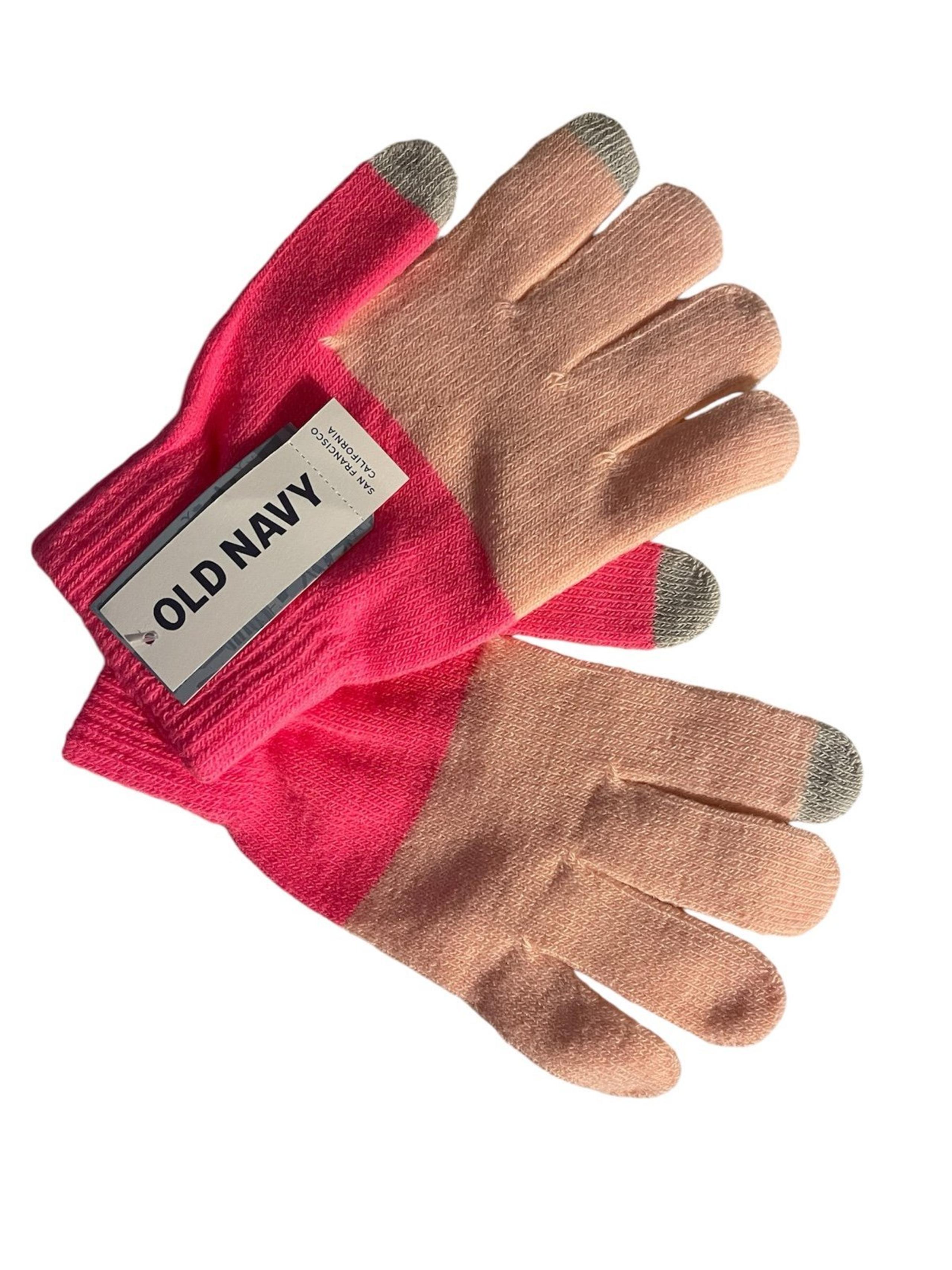 Old navy NWT text smart color-block, 2 shades of pink, one size adults OS gloves