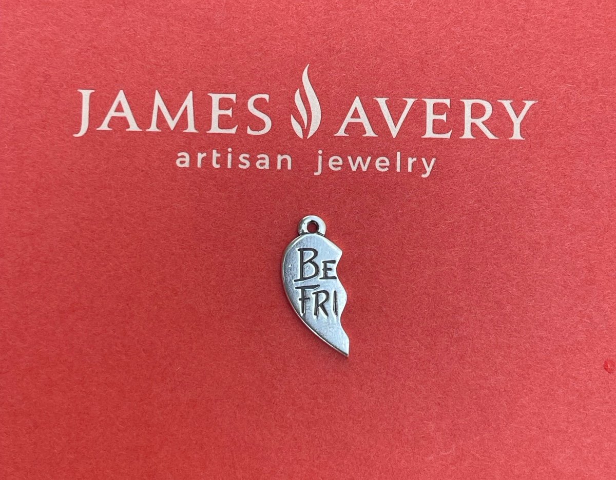 James Avery Sterling silver best friend charm one half