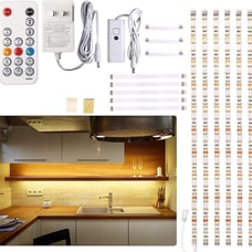 Under Cabinet LED Lighting kit, 6 PCS LED Strip Lights w/ Remote Control Dimmer