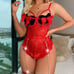High quality lace lingerie red with stone work bling