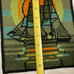 Hand woven cross-stitched knitted Swedish Scandavian Nordic Boat Wall Hanging