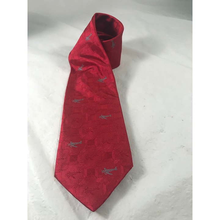 Düsseldorf International Reine Seide Red With Airplanes Tie
