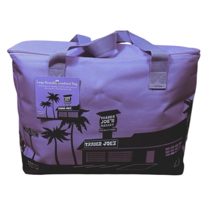 Trader Joe’s Lavender Large Reusable Insulated Shopping Tote Bag