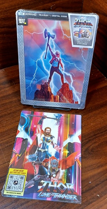 Thor Love and Thunder 4K STEELBOOK(4K+Blu-ray-No DIGITAL)+Movie Cards-Free S&H!