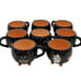 Halloween Black Cat Ghost Mug Coffee Tea 6oz Cup Hand Painted White Orange Set 8