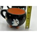 Halloween Black Cat Ghost Mug Coffee Tea 6oz Cup Hand Painted White Orange Set 8