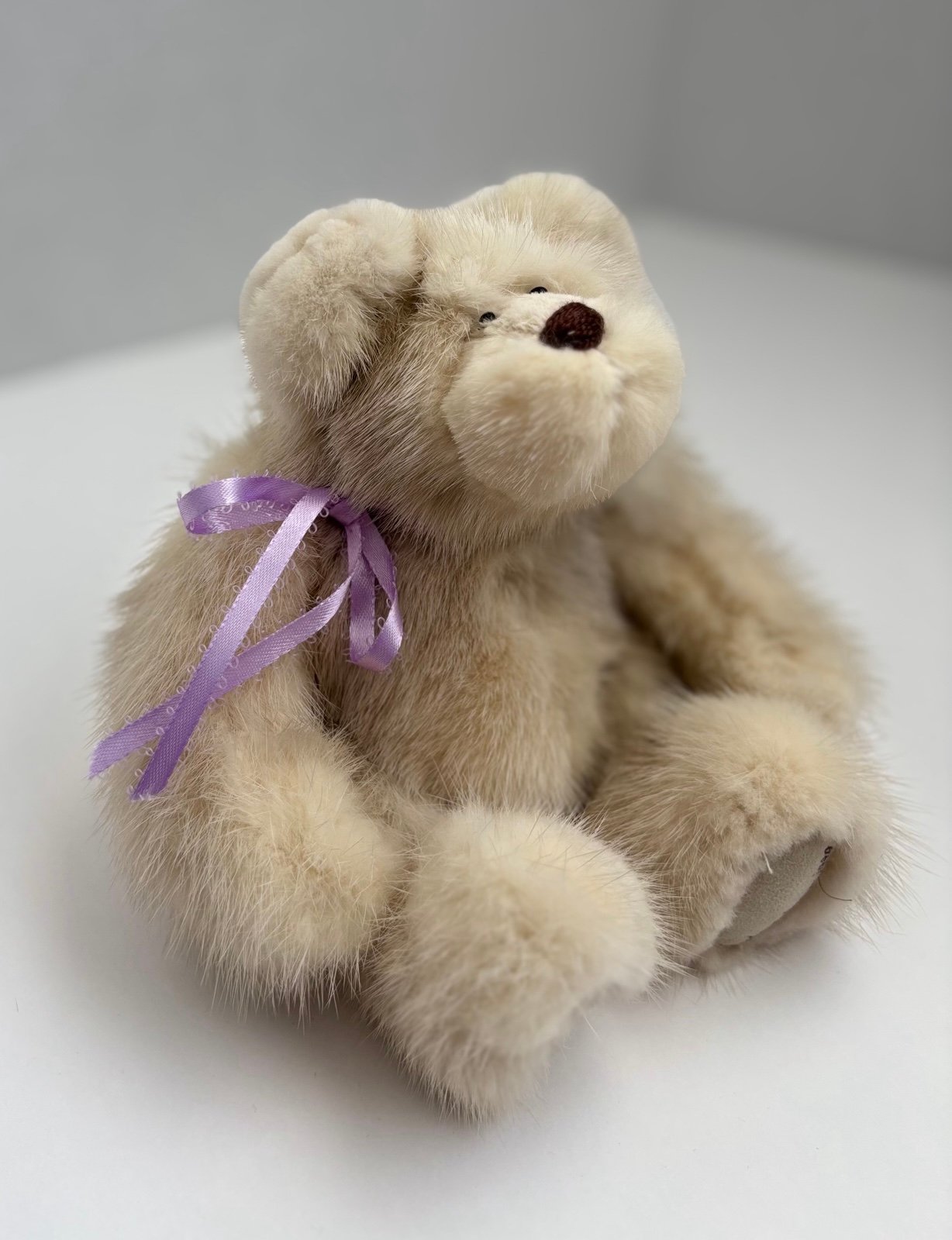 Vintage Angie Roger’s | 1999 Mink Fur With Glass Eyes Jointed Teddy Bear Signed