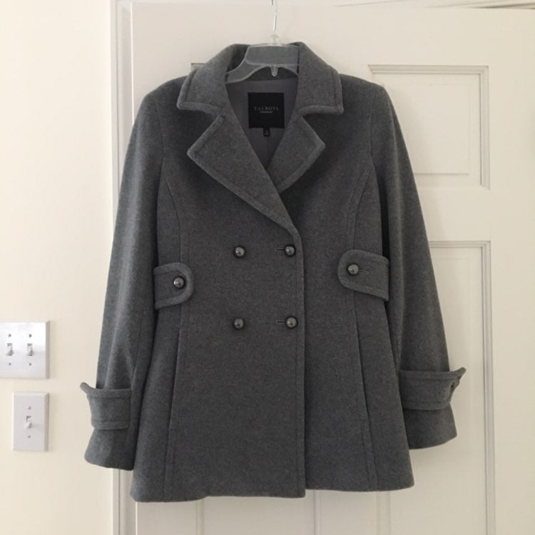 Talbots Gray Wool Peacoat