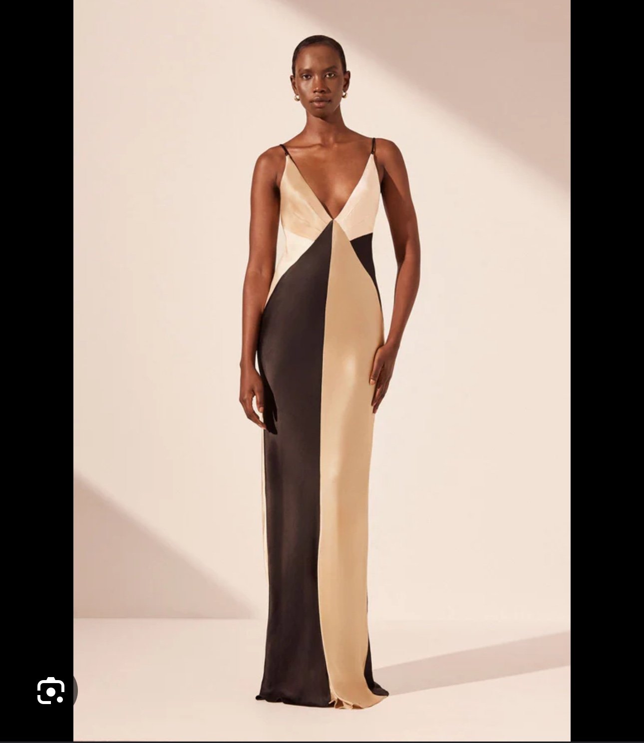 SHONA JOY SOFIA CONTRAST DOUBLE STRAP MAXI DRESS