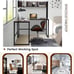 55 L-Shaped Desk Corner Desk Writing Desk Computer Desk w/Storage Hutch Teak