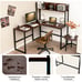 55 L-Shaped Desk Corner Desk Writing Desk Computer Desk w/Storage Hutch Teak