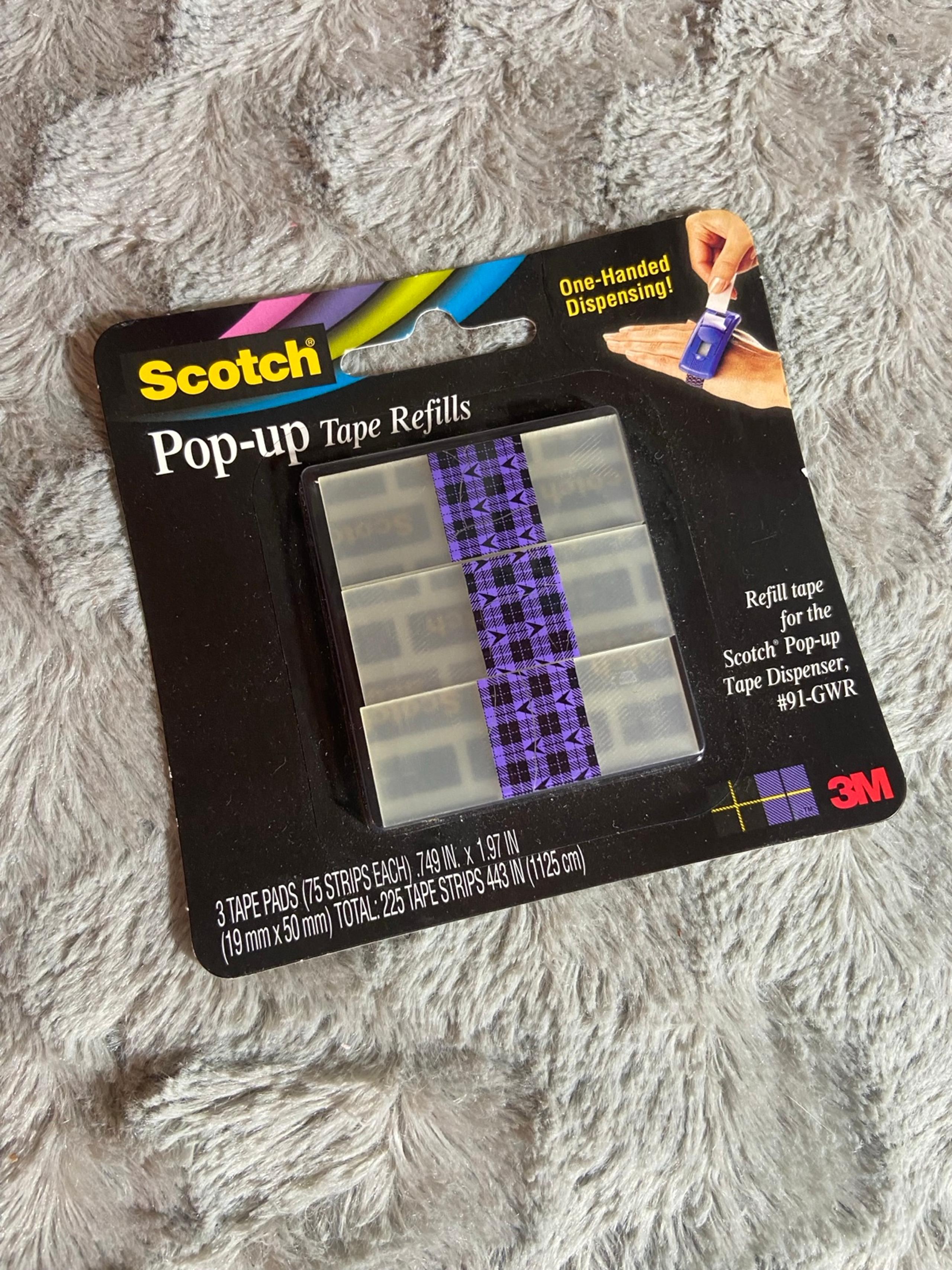 Scotch Pop-up Gift Wrap SATIN Refills with 3 Tape Pads = 225 Strips NO DISPENSER