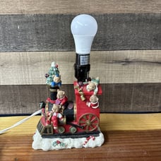 Rare Vintage Christmas Teddy Bear Train Lamp