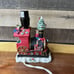 Rare Vintage Christmas Teddy Bear Train Lamp