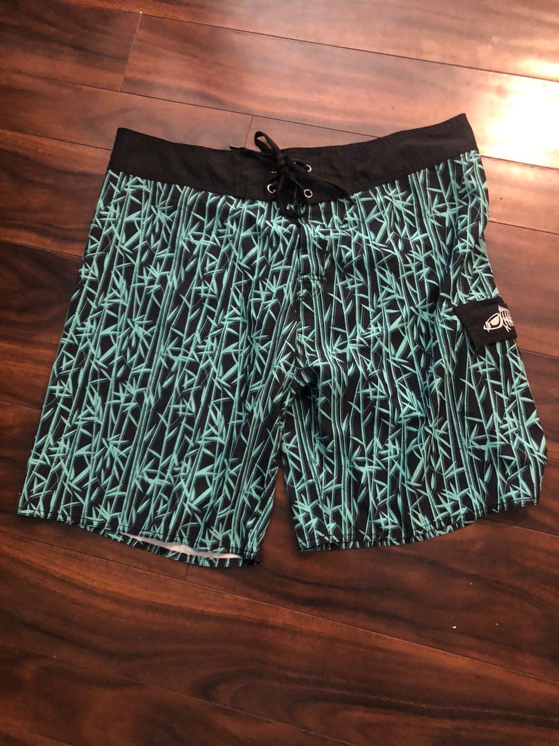 Tormenter Board Shorts Bamboo Leafs Surf Swim Suit/Trunks Men SZ 38 Pocket. Wai