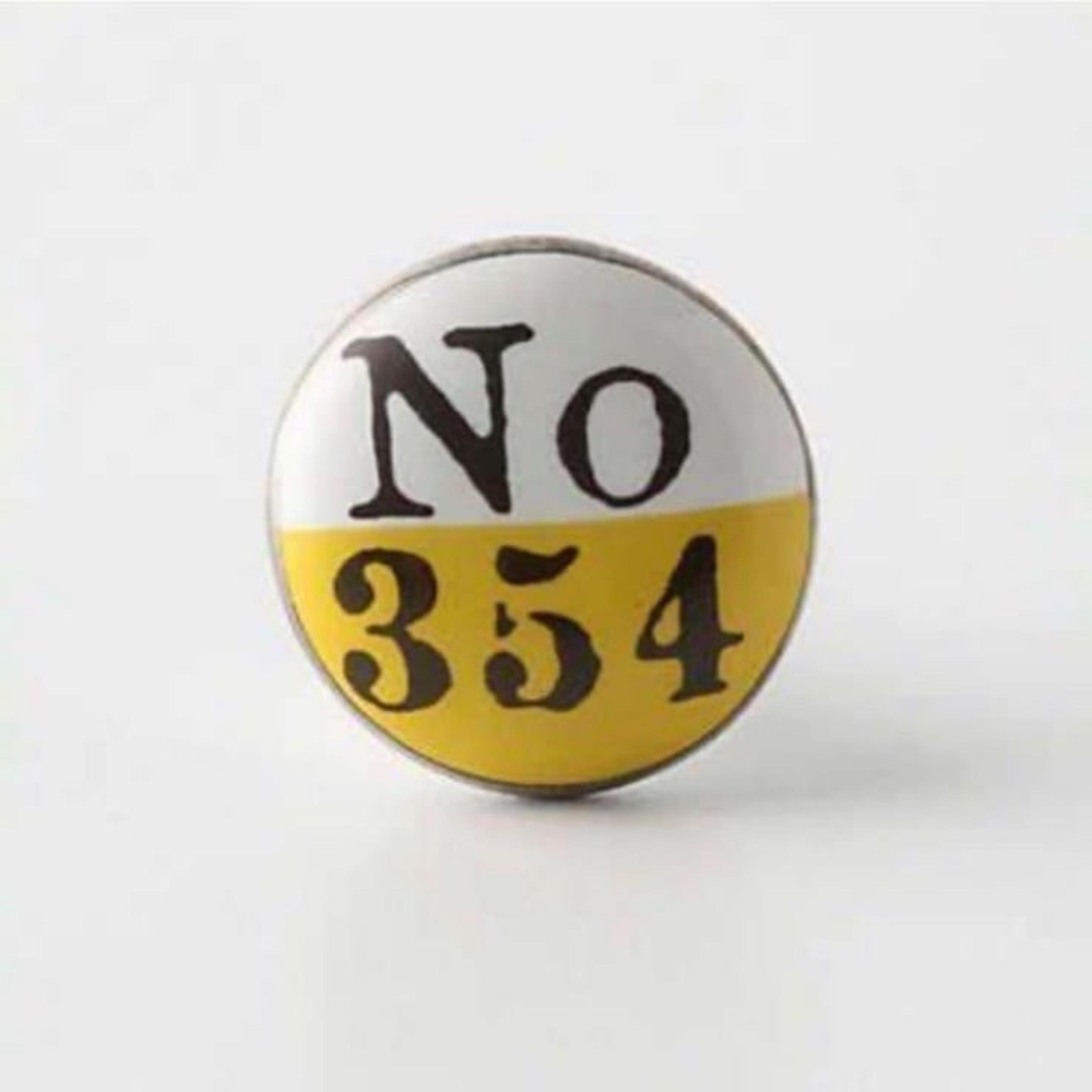 Anthropologie Yellow Lucky Number Drawer Knobs (1)