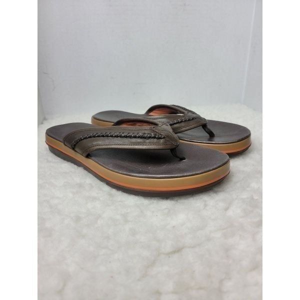 Tommy Bahama Jasper Mens Size 9 Sandals Relaxology Brown Leather Shoes