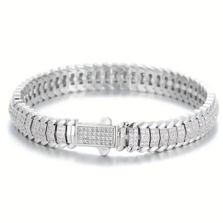 14K White Gold 2ct Diamond 7 Mens Tennis Bracelet Guys New 14 K Silver Jewelry