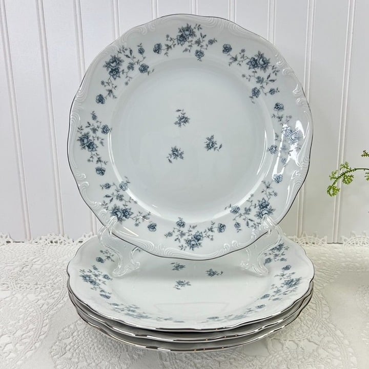 Johann Haviland Set of 4 Dinner Plates Bavaria Blue Garland 9.75 Inches